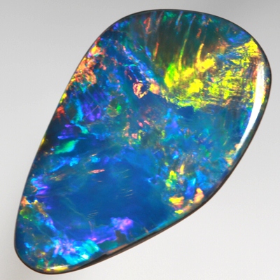 TOP QUALITY LIGHTNING RIDGE OPAL DOUBLET Golden fire over blues SEE VIDEO
